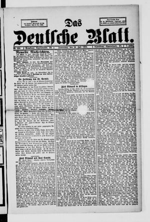 Das deutsche Blatt vom 14.07.1892