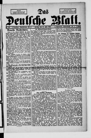 Das deutsche Blatt vom 15.07.1892