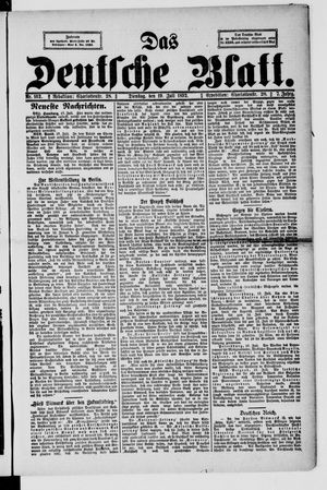 Das deutsche Blatt vom 19.07.1892