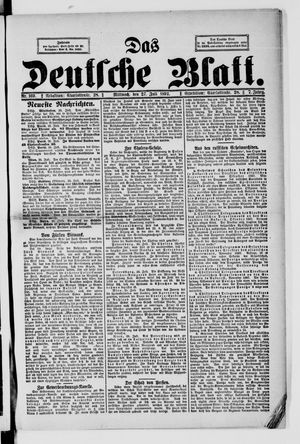 Das deutsche Blatt vom 27.07.1892