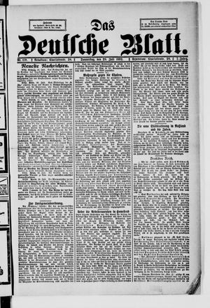 Das deutsche Blatt vom 28.07.1892