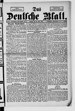Das deutsche Blatt vom 29.07.1892