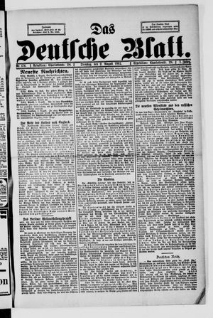 Das deutsche Blatt vom 02.08.1892