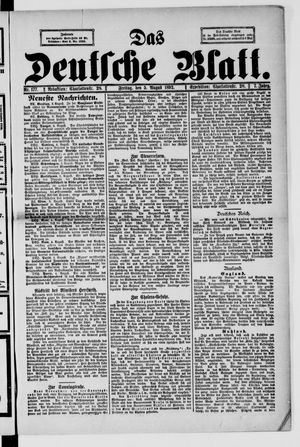 Das deutsche Blatt vom 05.08.1892