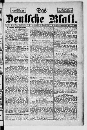 Das deutsche Blatt vom 12.08.1892