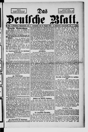 Das deutsche Blatt vom 13.08.1892