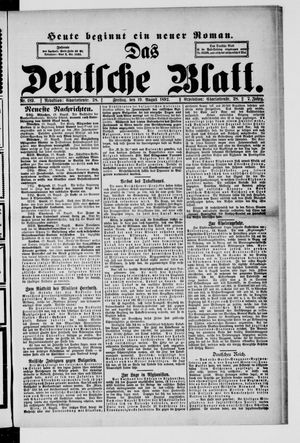 Das deutsche Blatt vom 19.08.1892