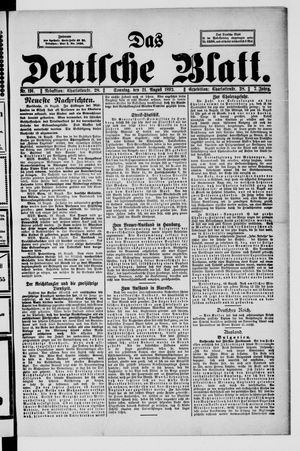 Das deutsche Blatt vom 21.08.1892