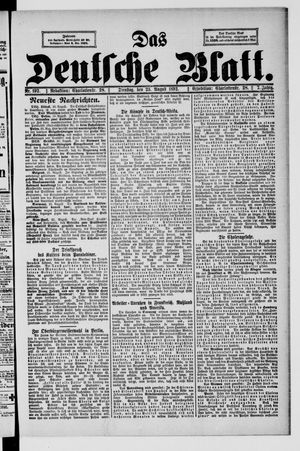 Das deutsche Blatt vom 23.08.1892