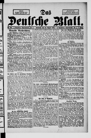 Das deutsche Blatt vom 24.08.1892