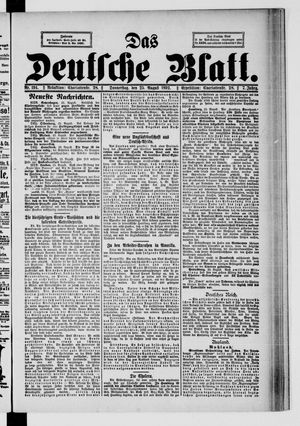 Das deutsche Blatt vom 25.08.1892