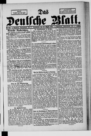 Das deutsche Blatt vom 27.08.1892