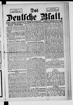 Das deutsche Blatt vom 31.08.1892