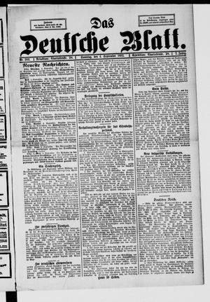 Das deutsche Blatt vom 04.09.1892