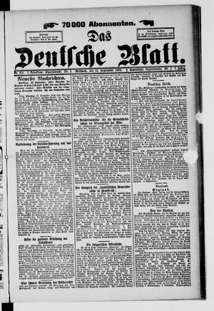 Das deutsche Blatt on Sep 14, 1892