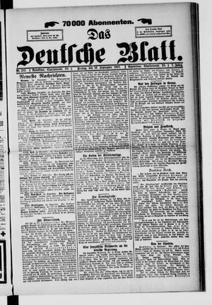 Das deutsche Blatt vom 16.09.1892