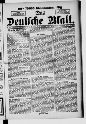 Das deutsche Blatt vom 18.09.1892