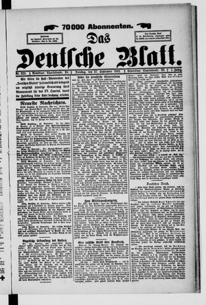 Das deutsche Blatt vom 27.09.1892