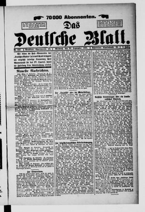 Das deutsche Blatt vom 28.09.1892