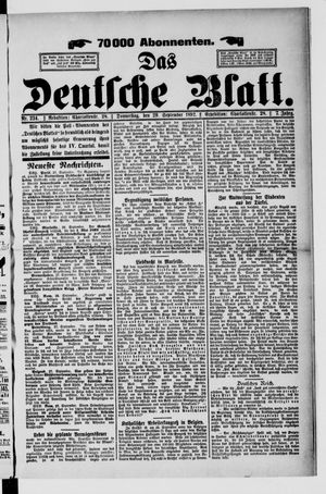 Das deutsche Blatt vom 29.09.1892