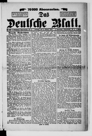 Das deutsche Blatt vom 02.10.1892