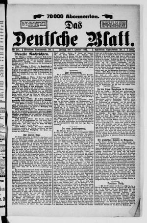 Das deutsche Blatt vom 07.10.1892