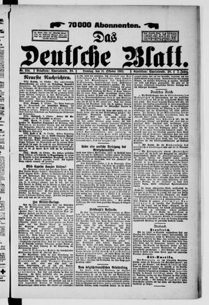 Das deutsche Blatt vom 11.10.1892