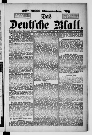 Das deutsche Blatt vom 12.10.1892
