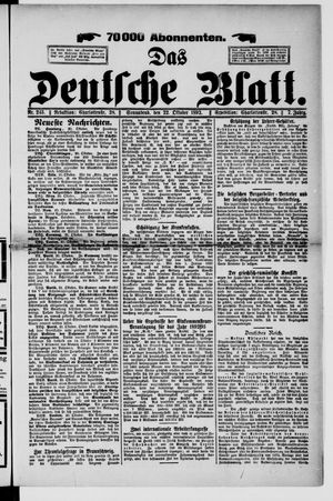 Das deutsche Blatt vom 22.10.1892