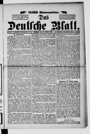 Das deutsche Blatt vom 26.10.1892
