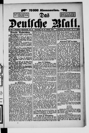 Das deutsche Blatt vom 27.10.1892