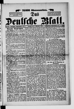 Das deutsche Blatt vom 01.11.1892