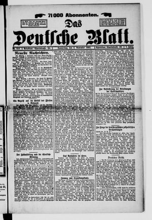 Das deutsche Blatt vom 03.11.1892