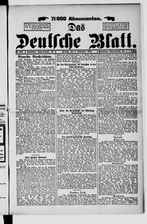 Das deutsche Blatt vom 04.11.1892