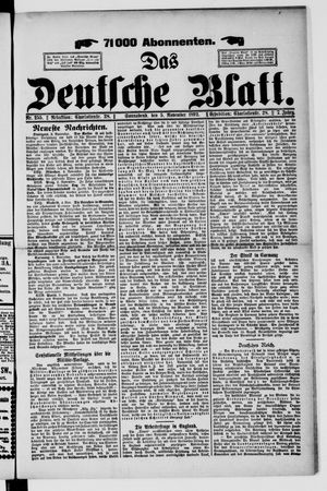 Das deutsche Blatt vom 05.11.1892