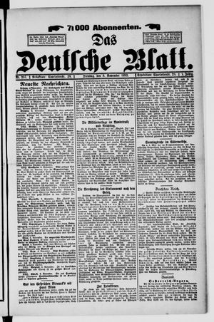 Das deutsche Blatt vom 08.11.1892