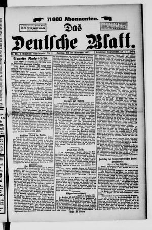 Das deutsche Blatt vom 20.11.1892
