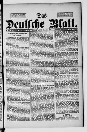 Das deutsche Blatt vom 23.11.1892