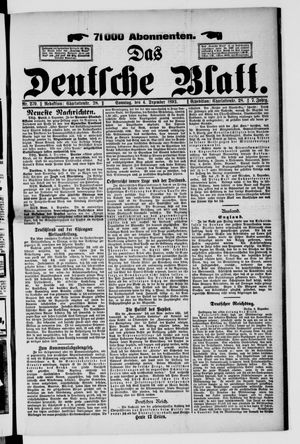 Das deutsche Blatt vom 04.12.1892
