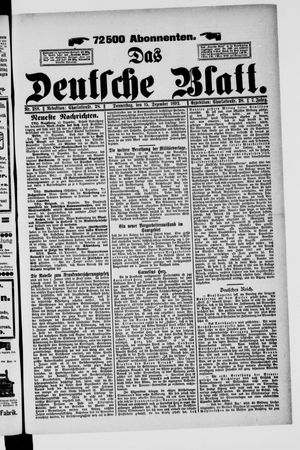 Das deutsche Blatt vom 15.12.1892