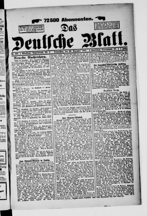 Das deutsche Blatt vom 29.12.1892