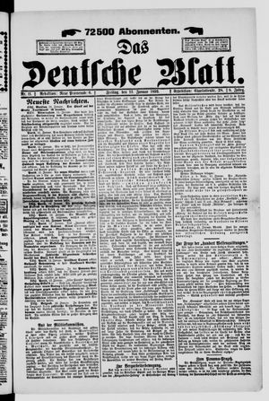 Das deutsche Blatt vom 13.01.1893