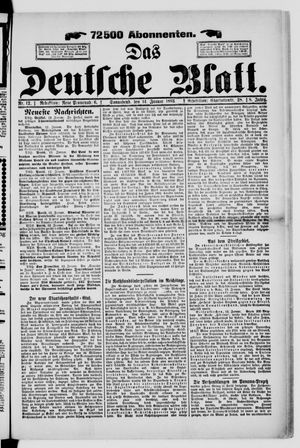 Das deutsche Blatt vom 14.01.1893