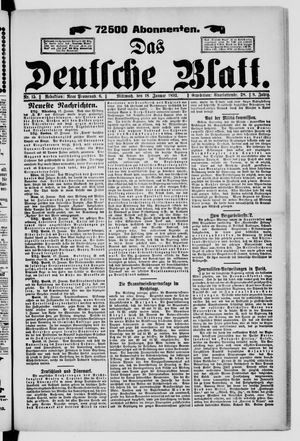 Das deutsche Blatt vom 18.01.1893