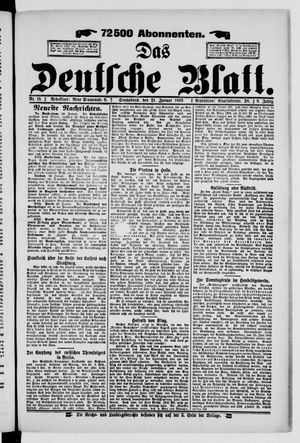 Das deutsche Blatt vom 21.01.1893