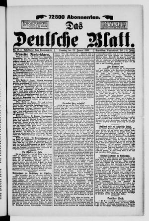 Das deutsche Blatt vom 22.01.1893