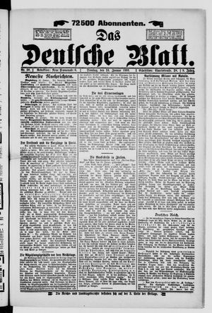 Das deutsche Blatt vom 24.01.1893