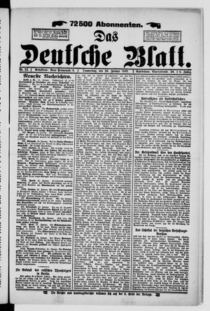 Das deutsche Blatt on Jan 26, 1893