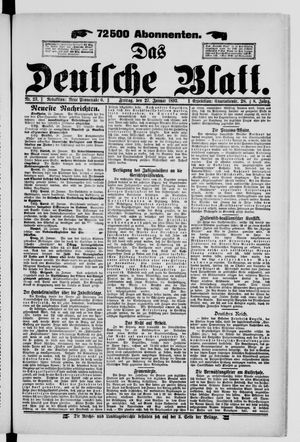 Das deutsche Blatt vom 27.01.1893