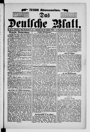 Das deutsche Blatt on Jan 29, 1893